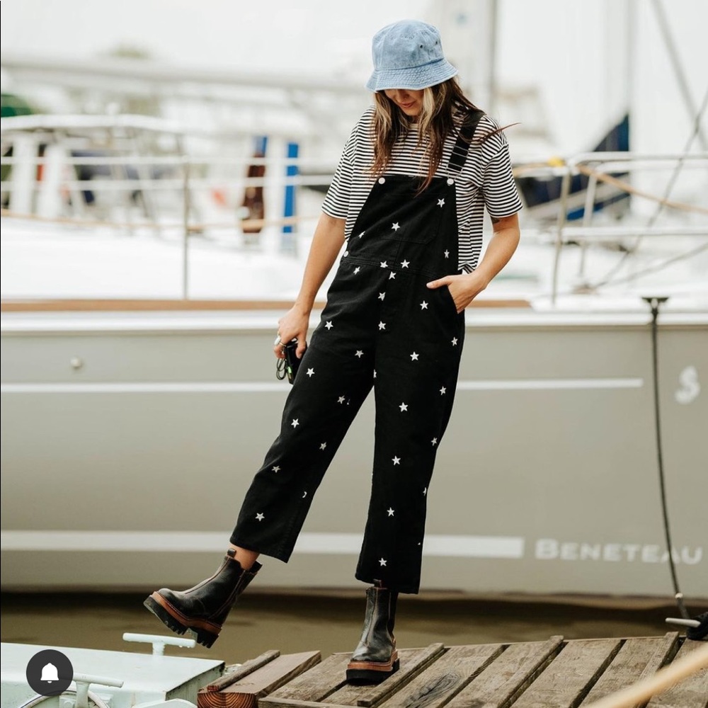 Embroidered star overalls! Large- made to fit a more slender body frame